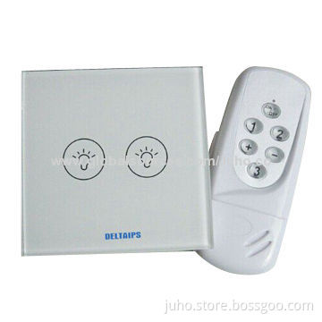 220V/50Hz~60Hz 2 Gang Touch Wall Switch with Wireless Remote Control